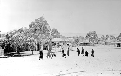 Market Square,Burra, during the 1901 Snow storm